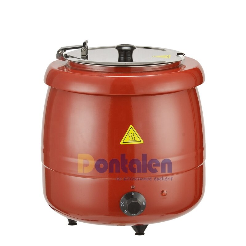 Soup Warmer Manufacturer - Commercial 10 Liter Electric Stainless Steel Red Color