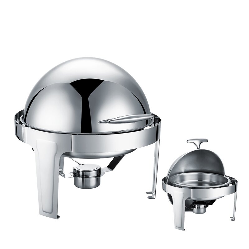 Chafing Dishes Manufacturer - Deluxe Roll Top Round Chafer Buffet Food Warming