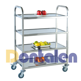 Dining Cart Manufacturer - Dontalen High Quality Solid Stainless Steel 2 Tiers Hotel Kitchen