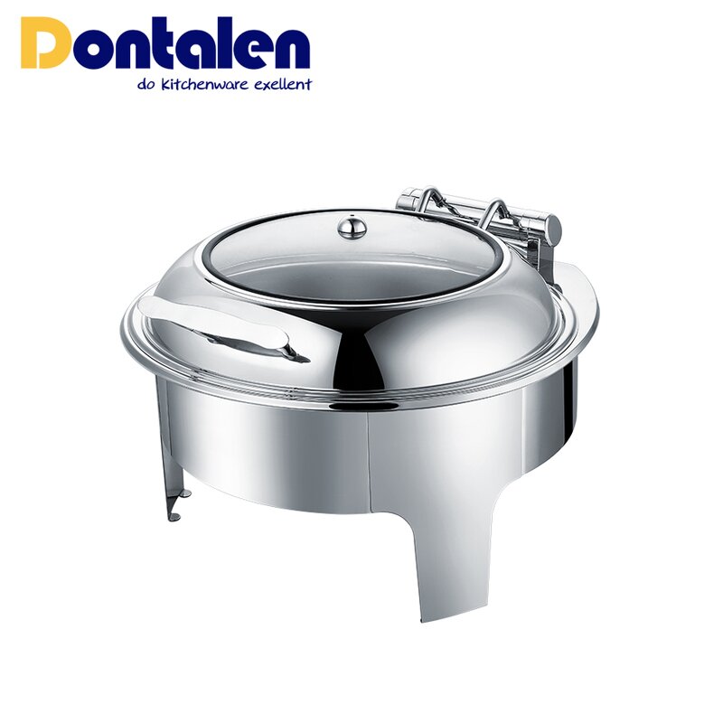 Chafing Dish Manufacturer - Deluxe Round Roll Top 6L Round Shape for Wholesale