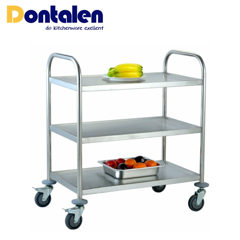 Serving Trolley Manufacturer - Dontalen Restaurant Stainless Steel Luxury Golden Handling Cart