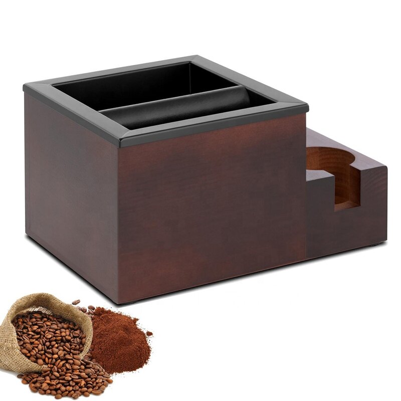 Knock Box Manufacturer - Coffee Tools Stainless Steel Black Rectangular Chut Bin for Coffee Shop