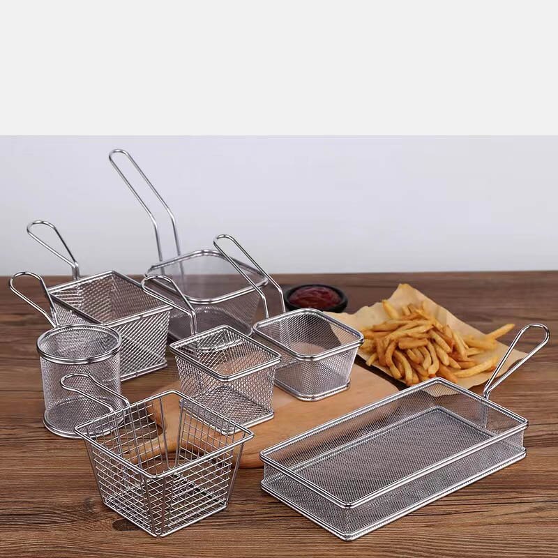 Fryer Basket Manufacturer - Square for Storage Snack Kitchen Mini Stainless Steel Serving