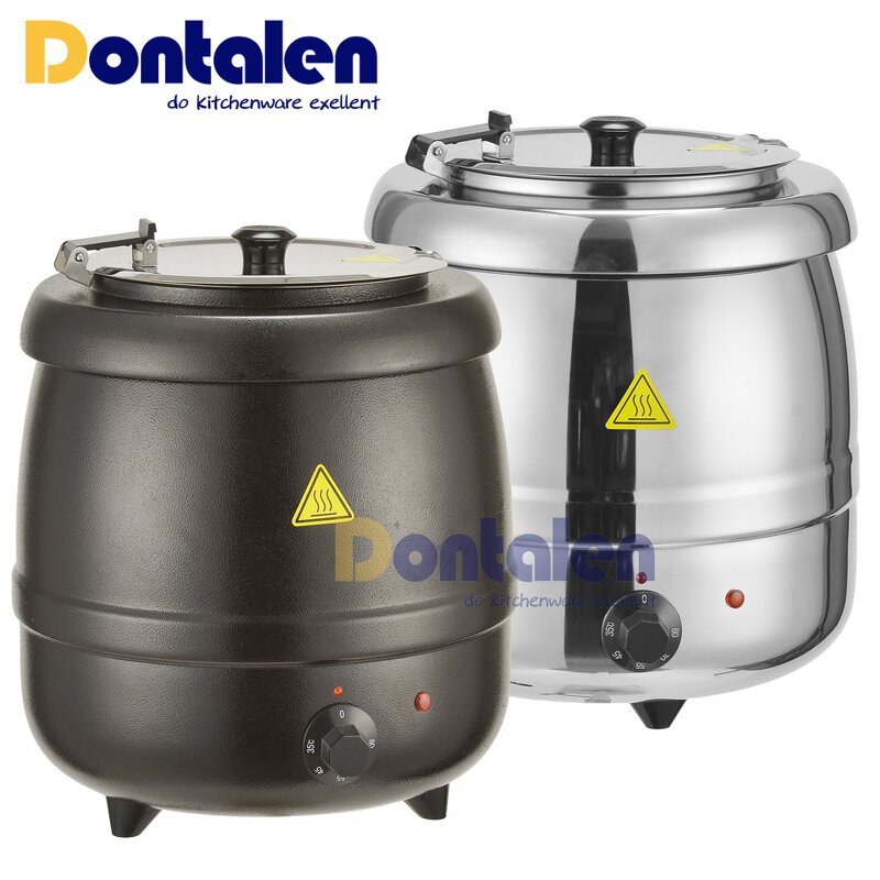 Soup Kettle Manufacturer - Dontalen Commercial 10L Stainless Steel Black Color Buffet