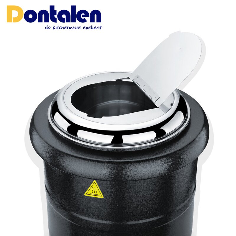 Soup Kettle Manufacturer - Dontalen E003 13L Stainless Steel with Bain Marie Black 600W CE
