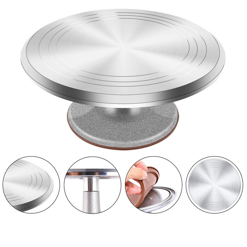 Cake Stand Manufacturer - Hottest Sale 12 Inch Metal Anti-Slip Rotating Decorating Turntable