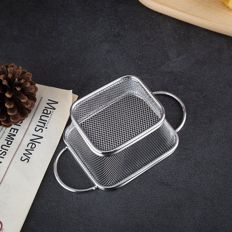 Fryer Basket Manufacturer - Square for Storage Snack Kitchen Mini Stainless Steel Serving