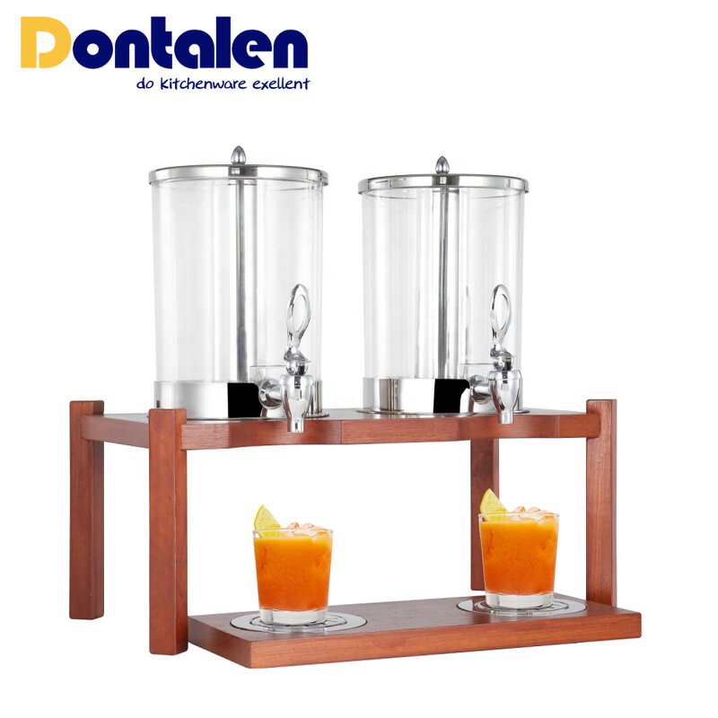 Beverage Dispenser Manufacturer - Dontalen Luxury 7L Buffet Cold with Burma Teak Wood Base