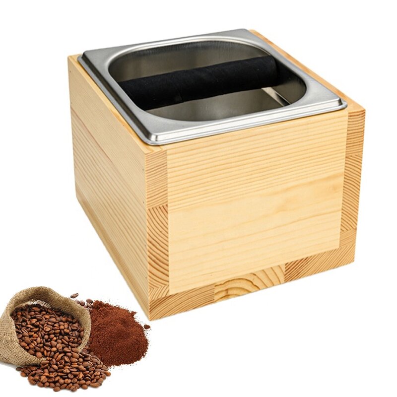 Knock Box Manufacturer - Coffee Tools Stainless Steel Black Rectangular Chut Bin for Coffee Shop