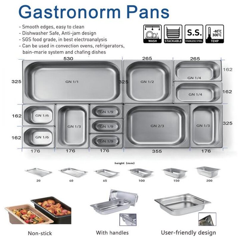 Food Container Manufacturer - Dontalen Stainless Steel EN631-1 Standard EU &US Size GN Pan
