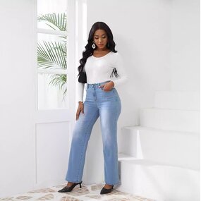 Women's Straight Pants Manufacturer - European American Style High Waist New Slim Trend Breathable Zipper Pants