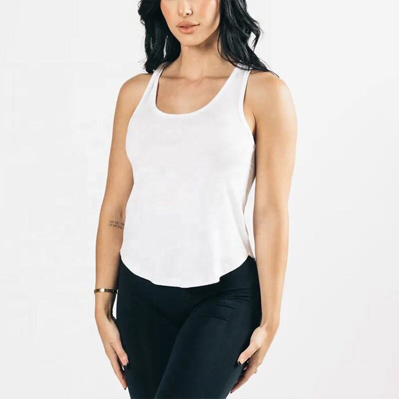 Women's Running Tank Top Manufacturer - Custom Logo Cotton Spandex Quick Dry Seamless Active Wear Top