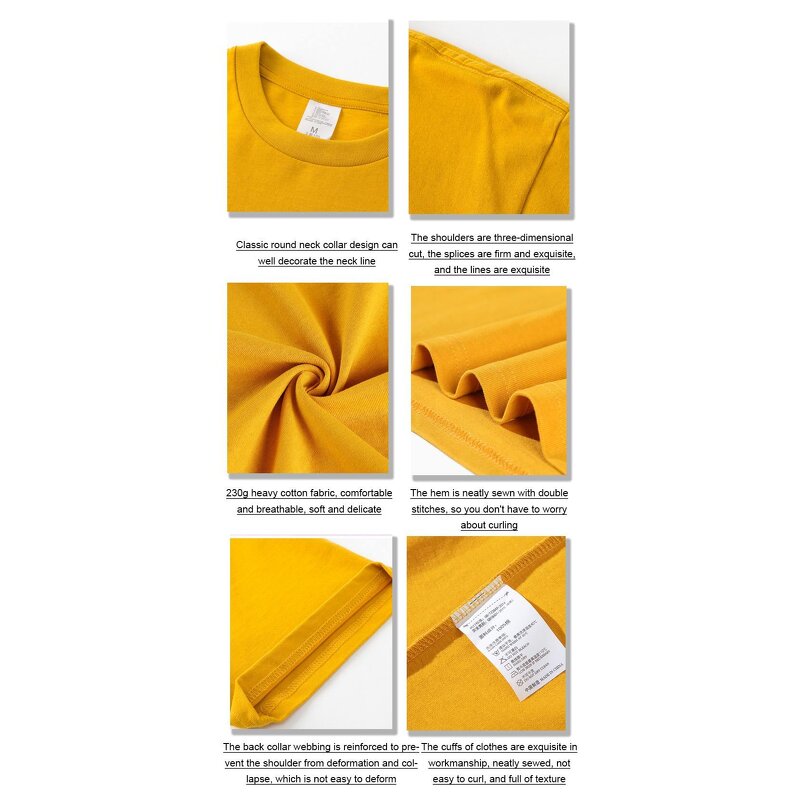 Men's T-Shirt Manufacturer - 250gsm 100% Cotton Basic Custom Printing Blank Wholesale Tee