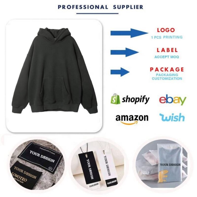 Men's Pullover Hoodie Manufacturer - Solid Streetwear 100% Cotton Heavyweight Washed Stone Monkey Sun Fade Brown Top