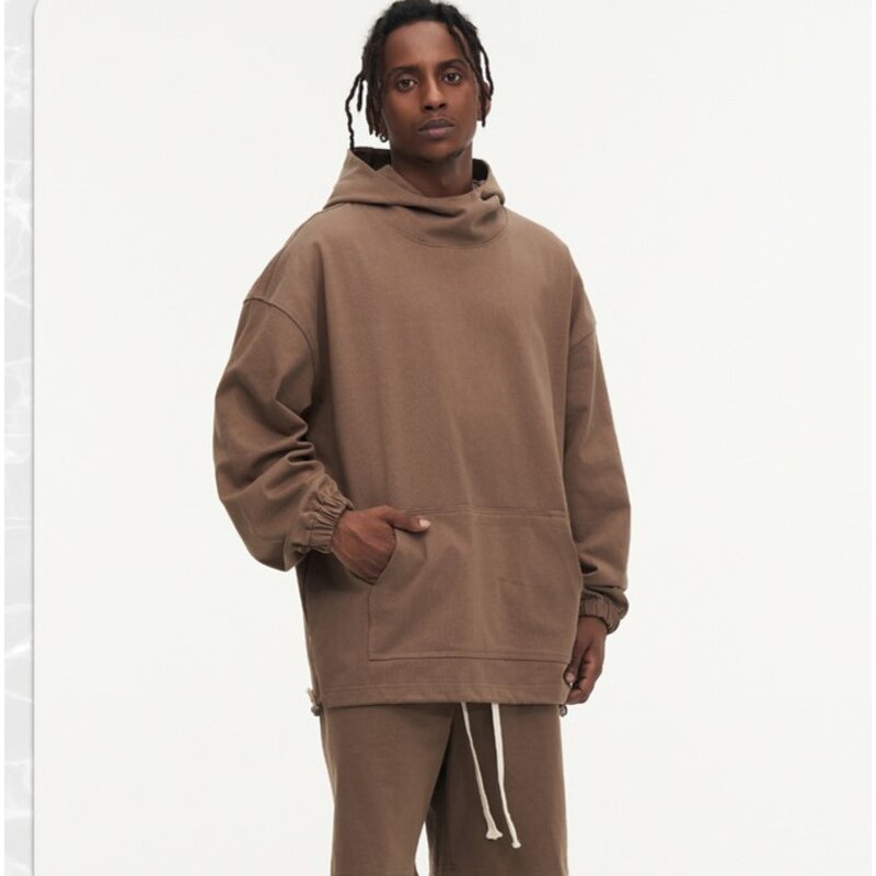 Men's French Terry Hoodie Manufacturer - Best 400 Gsm Custom 100% Cotton Autumn Plain Front Logo Hooded Top