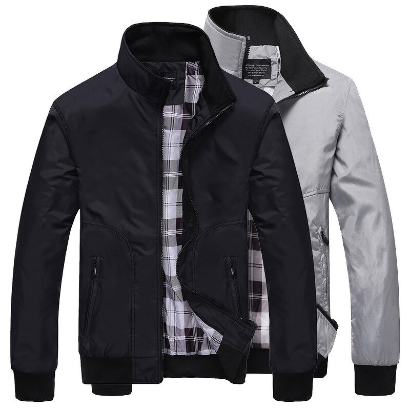Men's Bomber Jacket Manufacturer - Custom Logo Casual Outdoor Sportswear Stand Collar Business Jacket