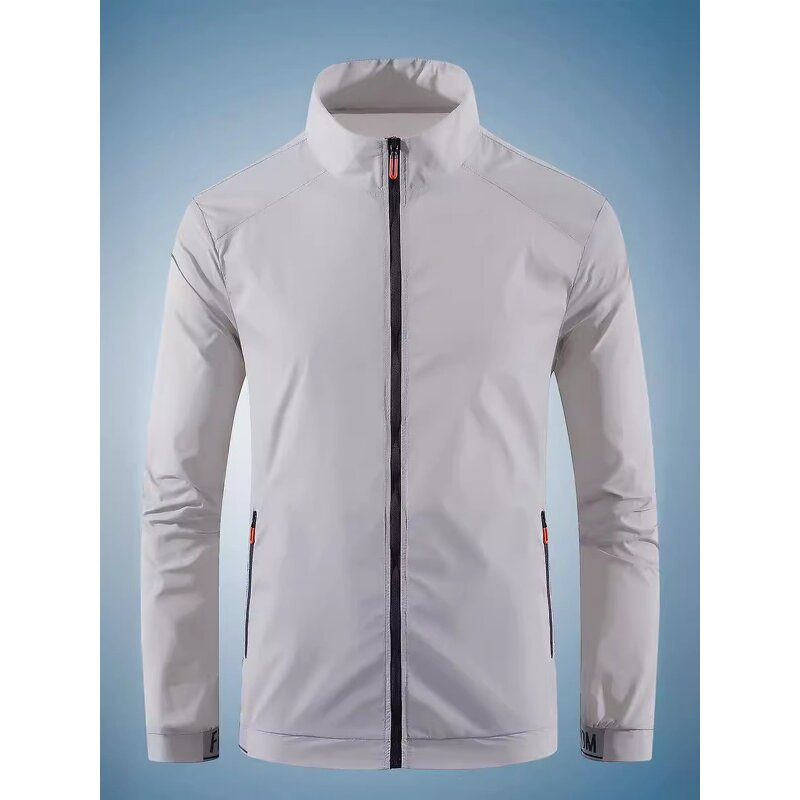 Men's Sun Protective Coat Manufacturer - Ice Silk Thin Breathable Casual Loose Collar Outdoor Fishing Jacket