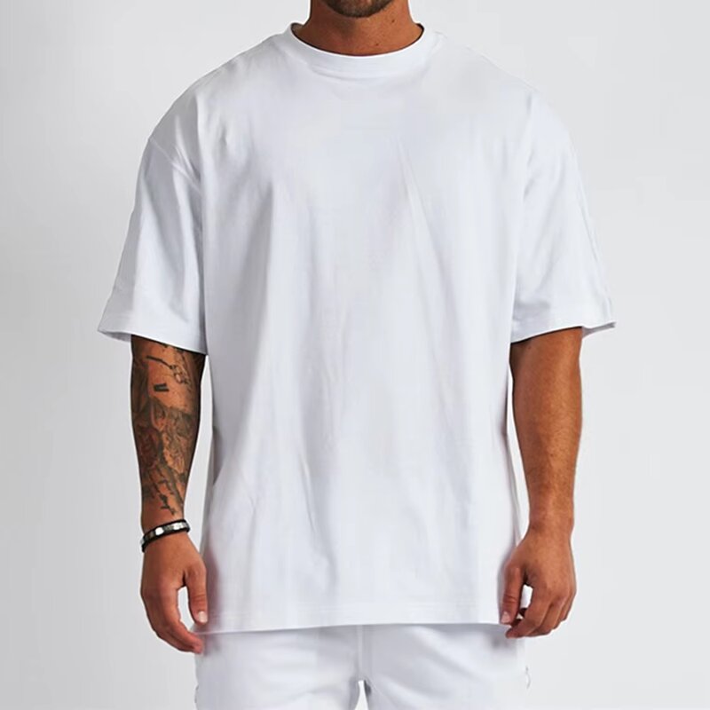 Men's T-Shirt Manufacturer - 250gsm Drop Shoulder Heavyweight Blank Streetwear Boxy Oversized Tee