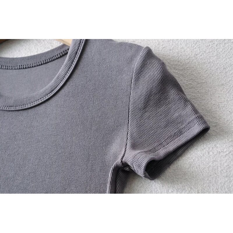 Women's Crop Top Manufacturer - Custom Logo 95% Cotton 5% Spandex Y2K Baby Tee