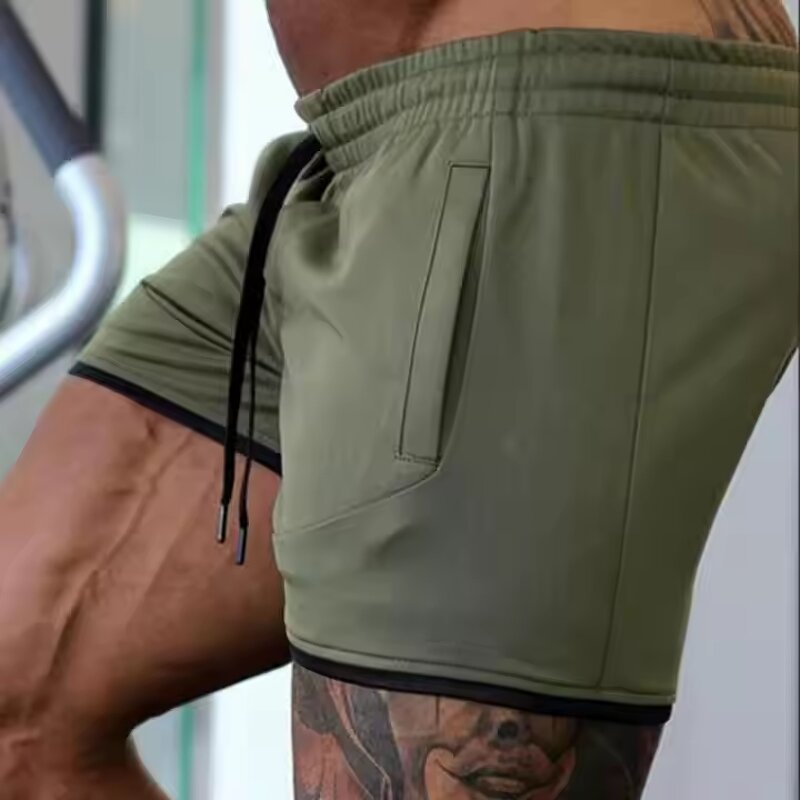 Men's Gym Shorts Manufacturer - Breathable Athletic Training Jogger Fitness Drawstring Closure Shorts