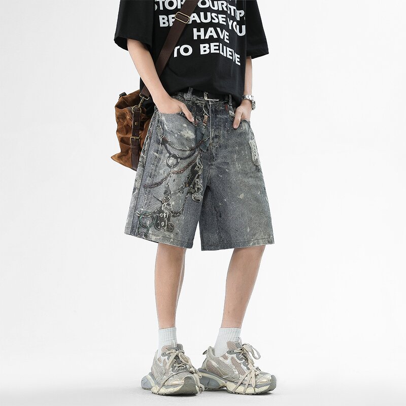 Men's Denim Shorts Manufacturer - Custom American High Street Classic Washed Fashion Jeans Shorts