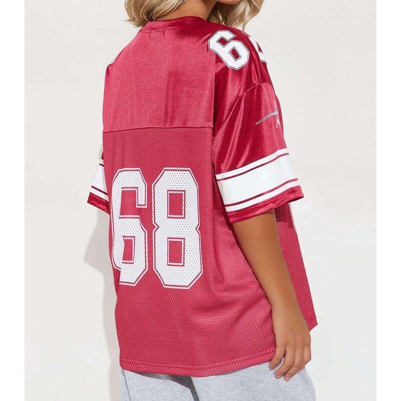 Men's Football Jersey Manufacturer - Custom Printed Oversized American Fans Single Layer Mesh Loose Tee