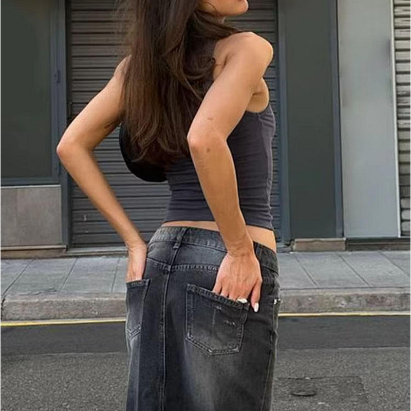 Women's Crop Tank Top Manufacturer - Custom Letter Print 2000s Aesthetic Y2k Streetwear Sleeveless Mini Vest