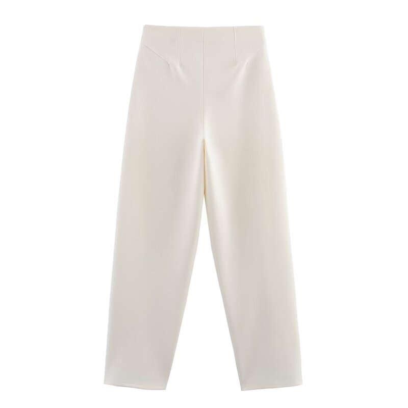 Women's Trousers Manufacturer - Spring New Chic Double-faced Cloth Pants Vintage High Waist Female Casual Pants