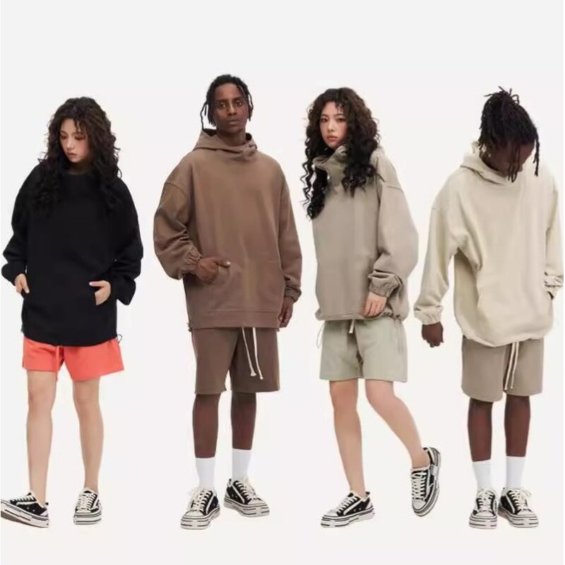 Men's French Terry Hoodie Manufacturer - Best 400 Gsm Custom 100% Cotton Autumn Plain Front Logo Hooded Top