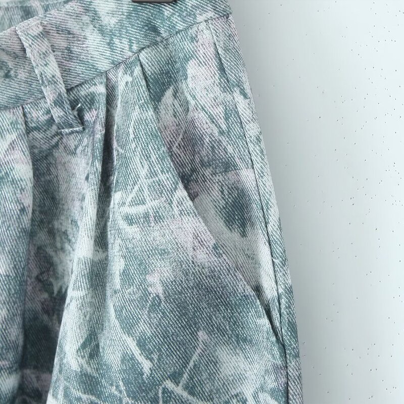 Women's Wide Leg Pants Manufacturer - Spring New Fashion Casual Breathable Ruffles Solid High Waist Pants