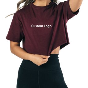 Women's Crop Top Manufacturer - Oem Custom Logo Quick Dry Loose Breathable Gym Yoga Sport Sexy Tee