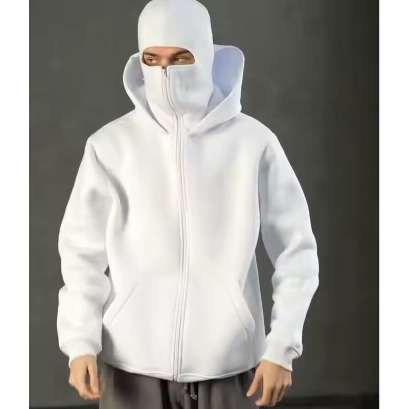 Balaclava Hoodie Manufacturer - Custom Logo Double Layer Full Zip Oversized 3D Design