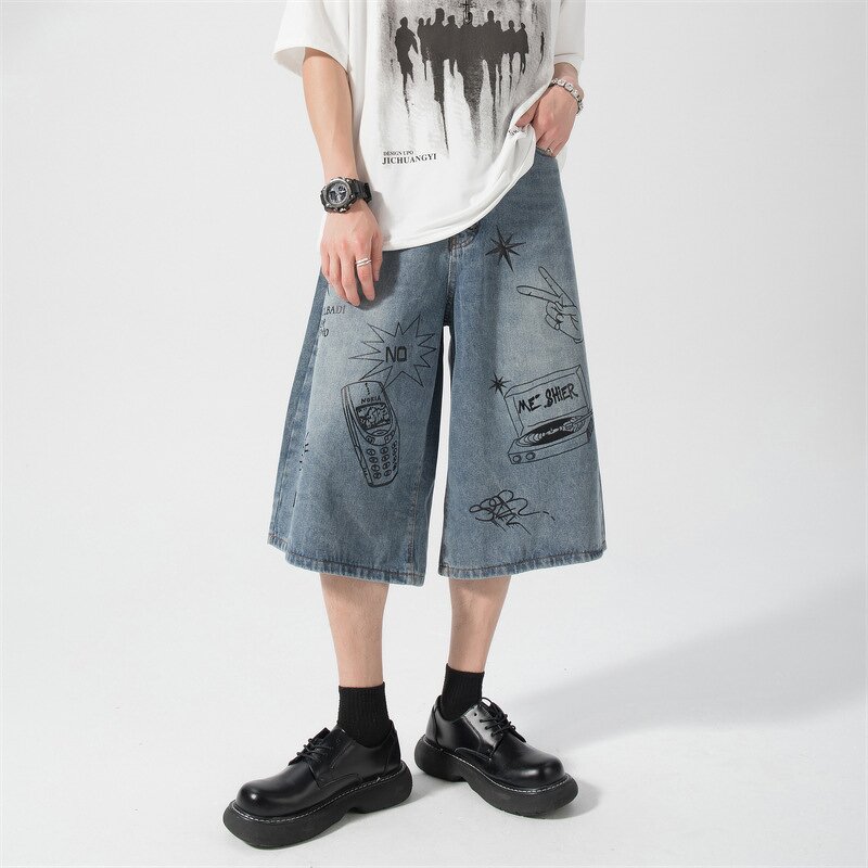 Men's Denim Jeans Manufacturer - New Custom Design Embossed Vintage Mid Wash Straight Soft Casual Pants