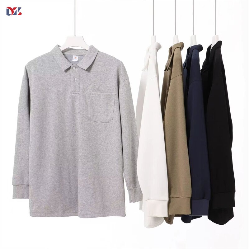Men's Golf T-Shirt Manufacturer - High Polyester Long Sleeves XL Anti-Wrinkle Printed Button Tee