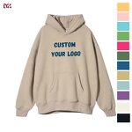 Men's Pullover Hoodie Manufacturer - Solid Streetwear 100% Cotton Heavyweight Washed Stone Monkey Sun Fade Brown Top