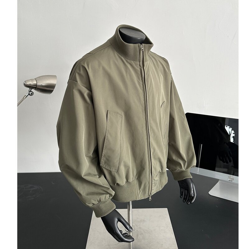 Men's Satin Jacket Manufacturer - Custom Streetwear Blank Polyester Oversized Unisex Zipper Plus Size Coat