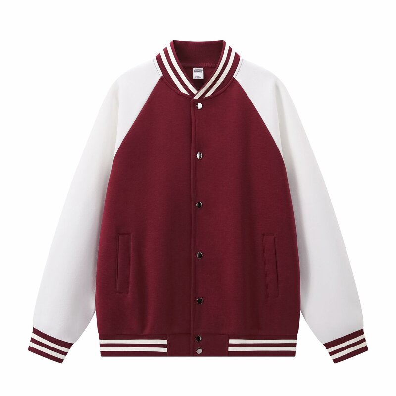 Men's Baseball Jacket Manufacturer - Autumn Winter American Style Casual Trendy Loose Color Block Jacket
