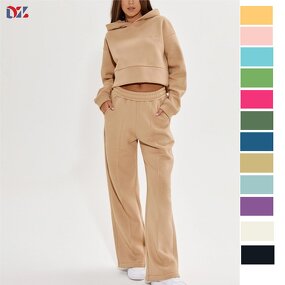Women's Tracksuits Manufacturer - High Quality Turtleneck Hoodie Set Winter Outfit Hot Selling Letter Printed Set
