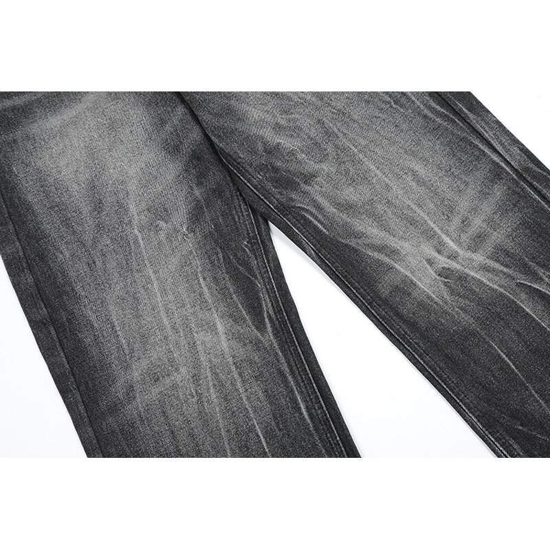 Men's Black Jeans Manufacturer - Custom Washed Distressed Loose Straight Pants Autumn Winter Wholesale