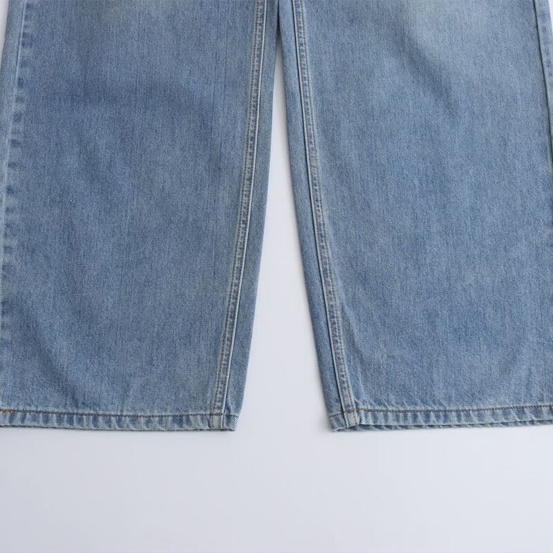 Women's Denim Jeans Manufacturer - 2024 New Casual Eco-Friendly High Waist Straight Leg Washed Woven Pants