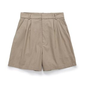 Women's Linen Shorts Manufacturer - Spring New Fashion Blend Fabric Woven Bermuda Vintage High Waist Shorts