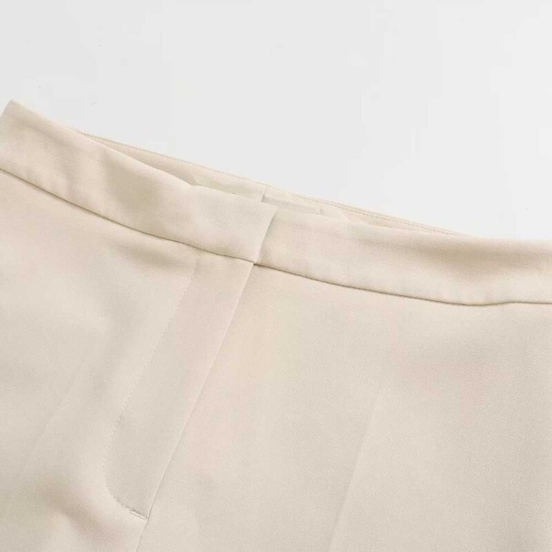 Women's Straight Tube Pants Manufacturer - Spring New Chic Pant Leg Slit Vintage High Waist Zipper Fly Pants