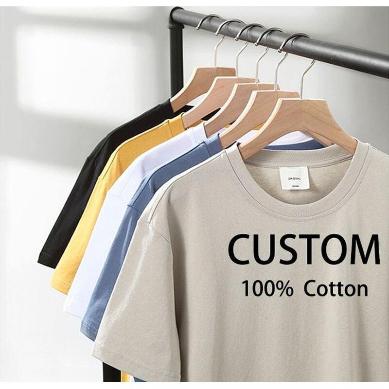 Men's T-Shirt Manufacturer - 250gsm 100% Cotton Basic Custom Printing Blank Wholesale Tee