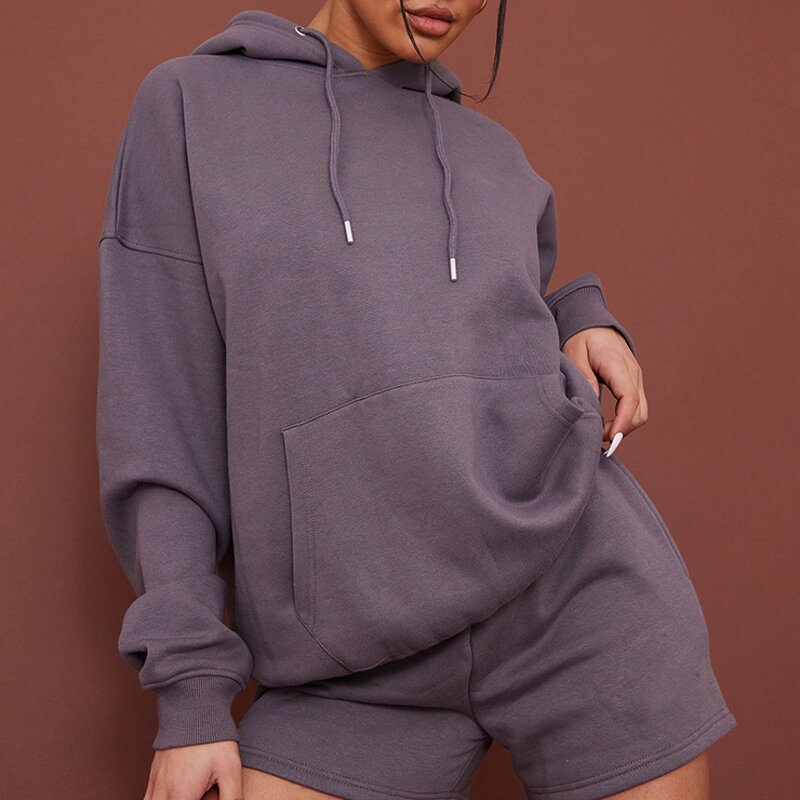 Women's Workout Shorts Manufacturer - OEM Wholesale Custom Logo High Waisted Pocket Sporty Fitness Shorts Set