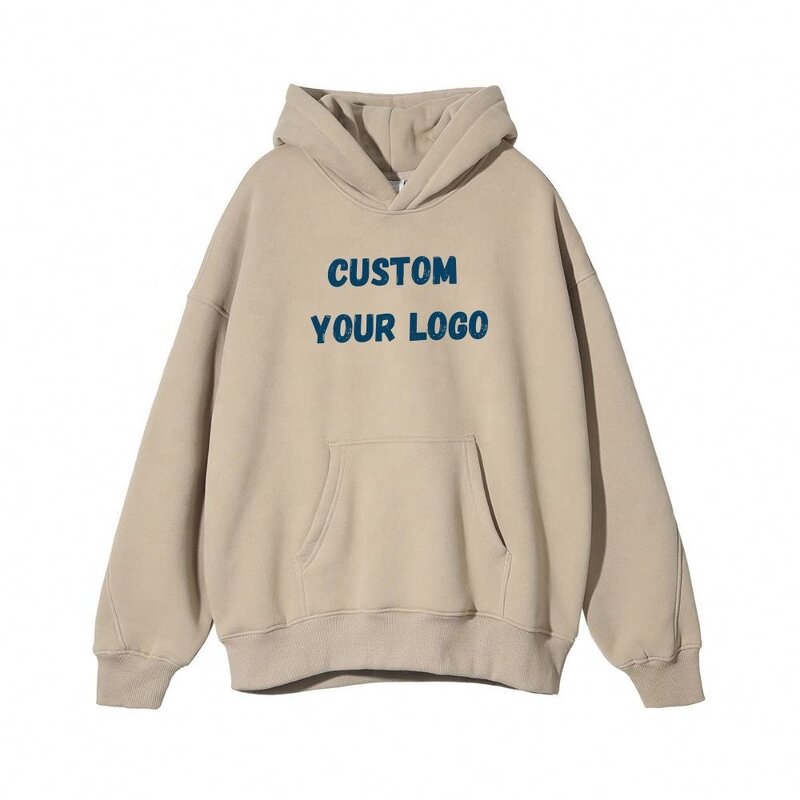 Men's Pullover Hoodie Manufacturer - Solid Streetwear 100% Cotton Heavyweight Washed Stone Monkey Sun Fade Brown Top