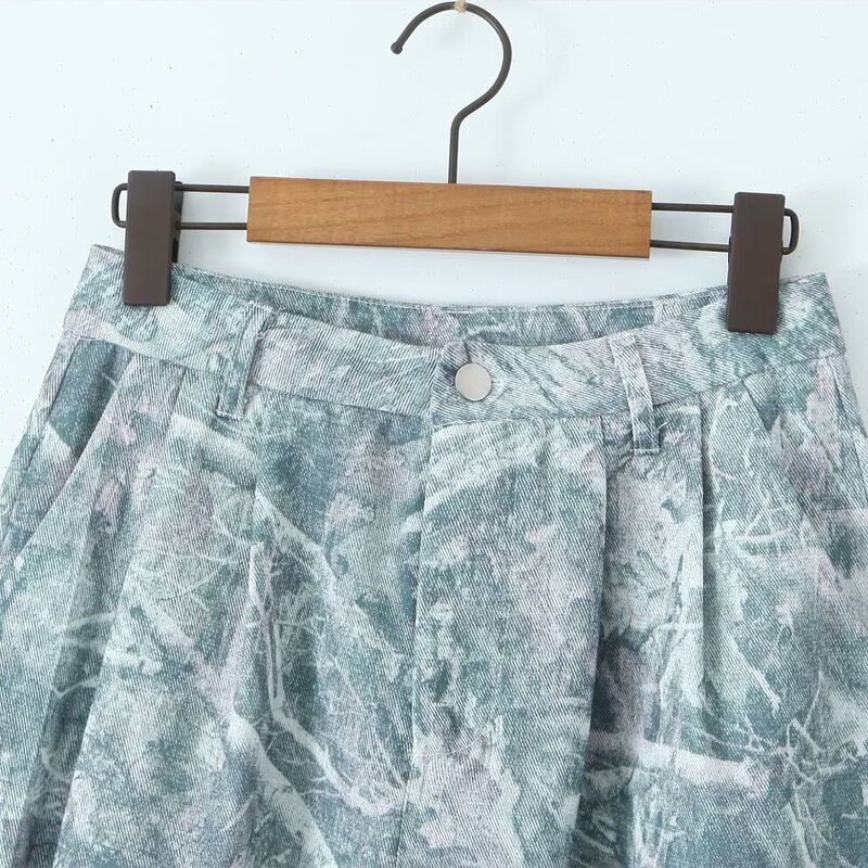 Women's Wide Leg Pants Manufacturer - Spring New Fashion Casual Breathable Ruffles Solid High Waist Pants