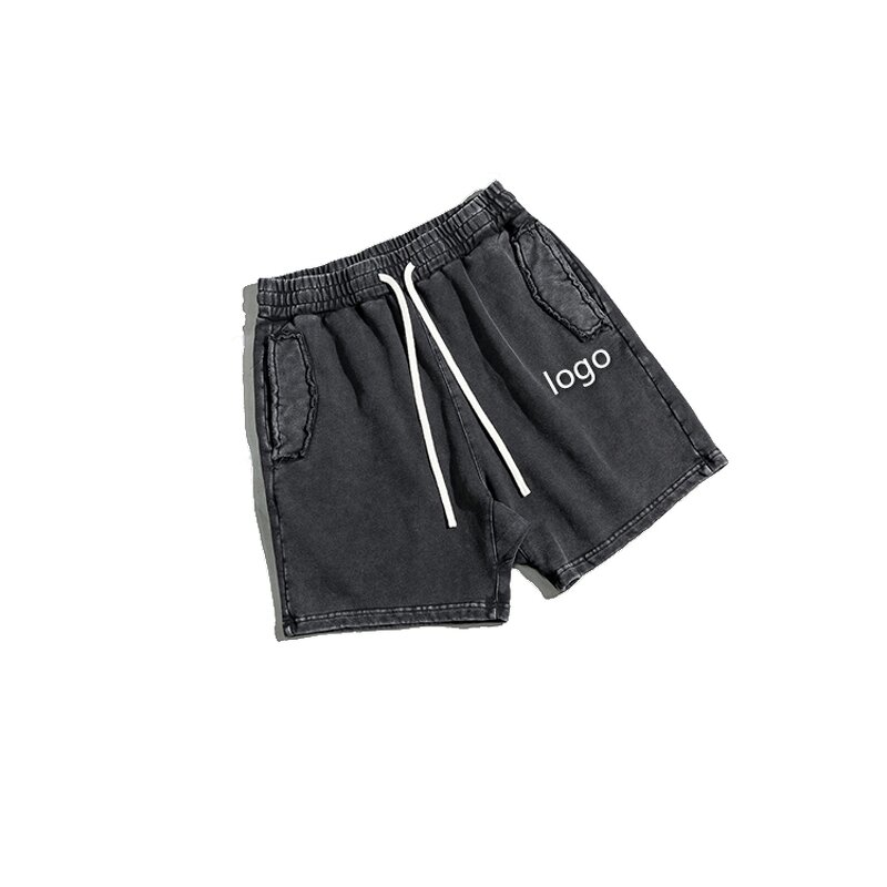 Women's Casual Shorts Manufacturer - Outdoor Soild Color Acid Wash Cotton Joggers Sport Fitness Shorts