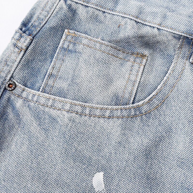 Men's Casual Jeans Manufacturer - Hot-Rolled Diamond Loose Straight Mid Waist Summer Washable Denim Pants