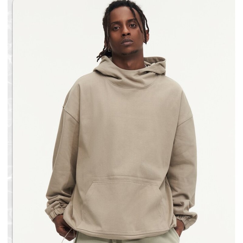 Men's French Terry Hoodie Manufacturer - Best 400 Gsm Custom 100% Cotton Autumn Plain Front Logo Hooded Top