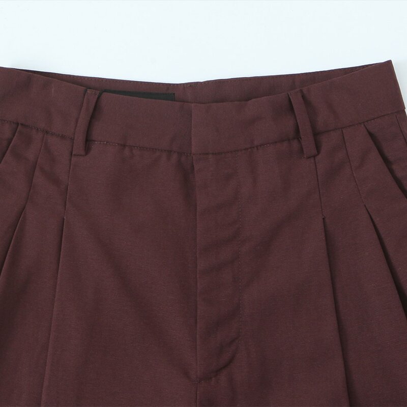 Women's Pleating Pants Manufacturer - Spring New Fashion Vintage High Waist Female Casual Trousers